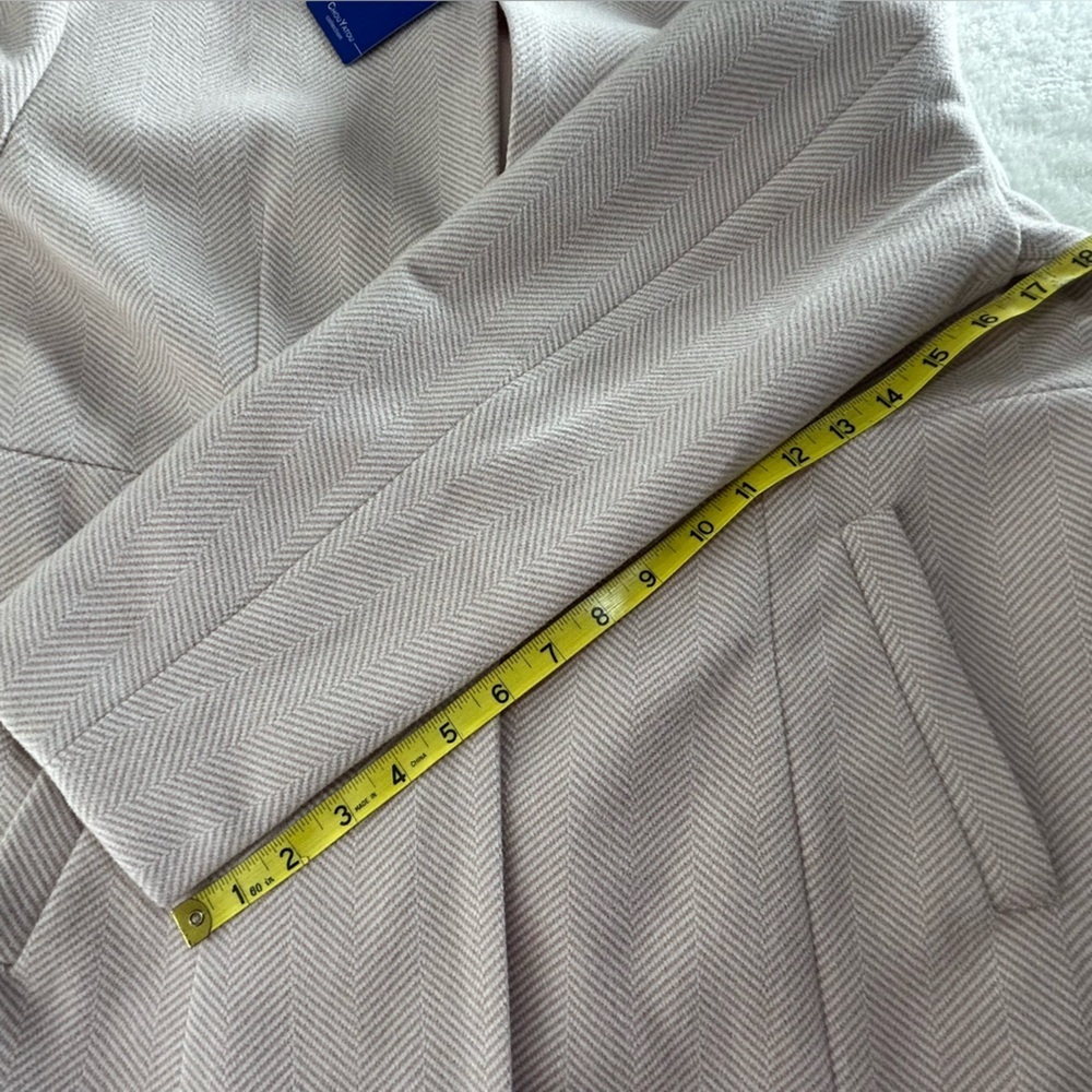Chou Yatou Elegant Women's Herringbone Tan and Pale Pink and Jacket Size XL - Picture 13 of 14